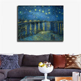 Vincent Willem van Gogh HD print on canvas huge wall picture "The Starry Night"
