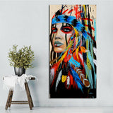 HD Canvas Painted Oil Painting Wall decor Feathered man (31x63)
