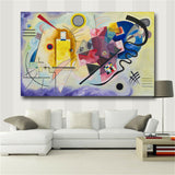Kandinsky Abstract Famous Canvas Painting Red Yellow Blue Art Wall Picture