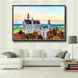 German Swan Castle Living Room for Panel Wall Painting Art Canvas Painting Print