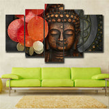 5Pcs Buddha Buddhism Abstract HD Canvas Prints Painting Wall Art Home Decor