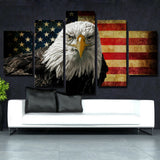 USA Flag Pictures Wall Oil Painting Canvas Print Home Decor 5p Unframed #214