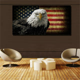 Large art prints Home Decor Canvas Painting Wall Art flag USA and eagle