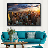 Skyscrapers in New York Living Room for Panel Wall Painting Art Canvas Print