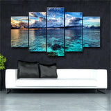5 Panel Sea Wave Landscape Print Painting Modular Pictures Poster