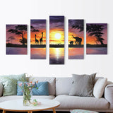 African Animal Elephant Paintings Handpainted Oil Painting Handmade Landscape