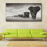 Large art prints Home Decor Canvas Painting Wall Art Elephant Migration