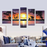 African Animal Elephant Paintings Handpainted Oil Painting Handmade Landscape