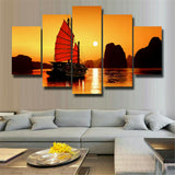 5Pcs Canvas Print Painting Wall Art Home Decor Art Sailboat