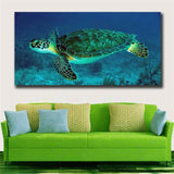Posters prints On Canvas Sea turtle View Huge Wall Deco Unframed k028 31inx63in