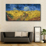Van Gogh Wheatfield With Crows World Famous Painting Reproductions On The Wall