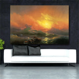 Russian Famous Painting On The Wall The Ninth Wave Wall Art Canvas By Ivan