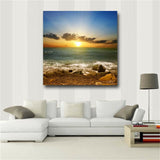 Poster Wall Art Canvas Painting Landscape Print Sunset and Beach Wall Pictures
