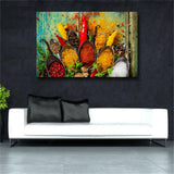 Grains Spices Spoon Canvas Painting Cuadros Scandinavian Posters and Prints
