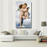 Bouguereau"Amor and Psyche" HD print on canvas huge wall picture 20x33"