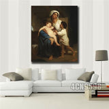 Bouguereau HD print on canvas huge wall picture Mother and son #12