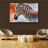 Colorful Zebra Wall Art Picture Modern Animal Canvas Painting Fashion Print