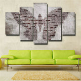 5Pcs Letter Combination Butterfly Canvas Print Painting Wall Art Home Decor