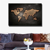 Huge Black World Map Painting Print On Canvas HD Painting Wall Art Home decor