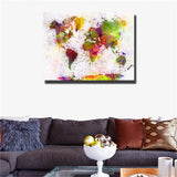 multicolour World Map Painting Print On Canvas HD Painting Wall Art Home decor