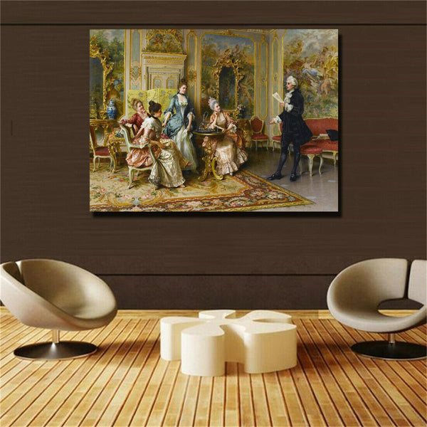 19 century Europe Court Oil Painting HD print on canvas huge wall picture #0253