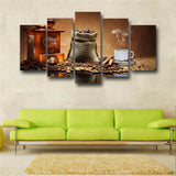 Coffee Beans Cup 5 Pieces canvas Wall Art Picture Poster Home Decor