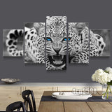 Modern paintings 5 pcs Print On Canvas Home Decor White Leopard 5pc(no frame)001