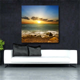 Poster Wall Art Canvas Painting Landscape Print Sunset and Beach Wall Pictures