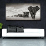 Large art prints Home Decor Canvas Painting Wall Art Elephant Migration