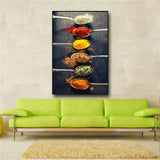 Grains Spices Peppers Spoon Scandinavian Canvas Painting Cuadros Posters Art