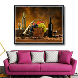 Sax and Wine Panel Wall Painting Art Canvas Painting Picture Posters and Prints