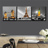Paris London Painting Canvas Home Decor Print Wall Poster Eiffel Tower FRAMED