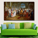 19 century Europe Court Oil Painting HD print on canvas Court gathering