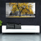 Poster Canvas Printing,Printed Giclee Canvas Prints,Modern Yellow Tree 1 Piece