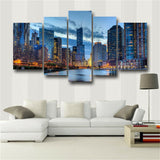 5P HD print on canvas huge wall picture Beautiful Chicago Cityscape