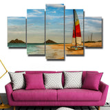 5Pcs Canvas Print Painting Wall Art Home Decor Beautiful Sailboat