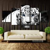 HD Canvas Print home decor wall art painting White tiger 5pc Unframed